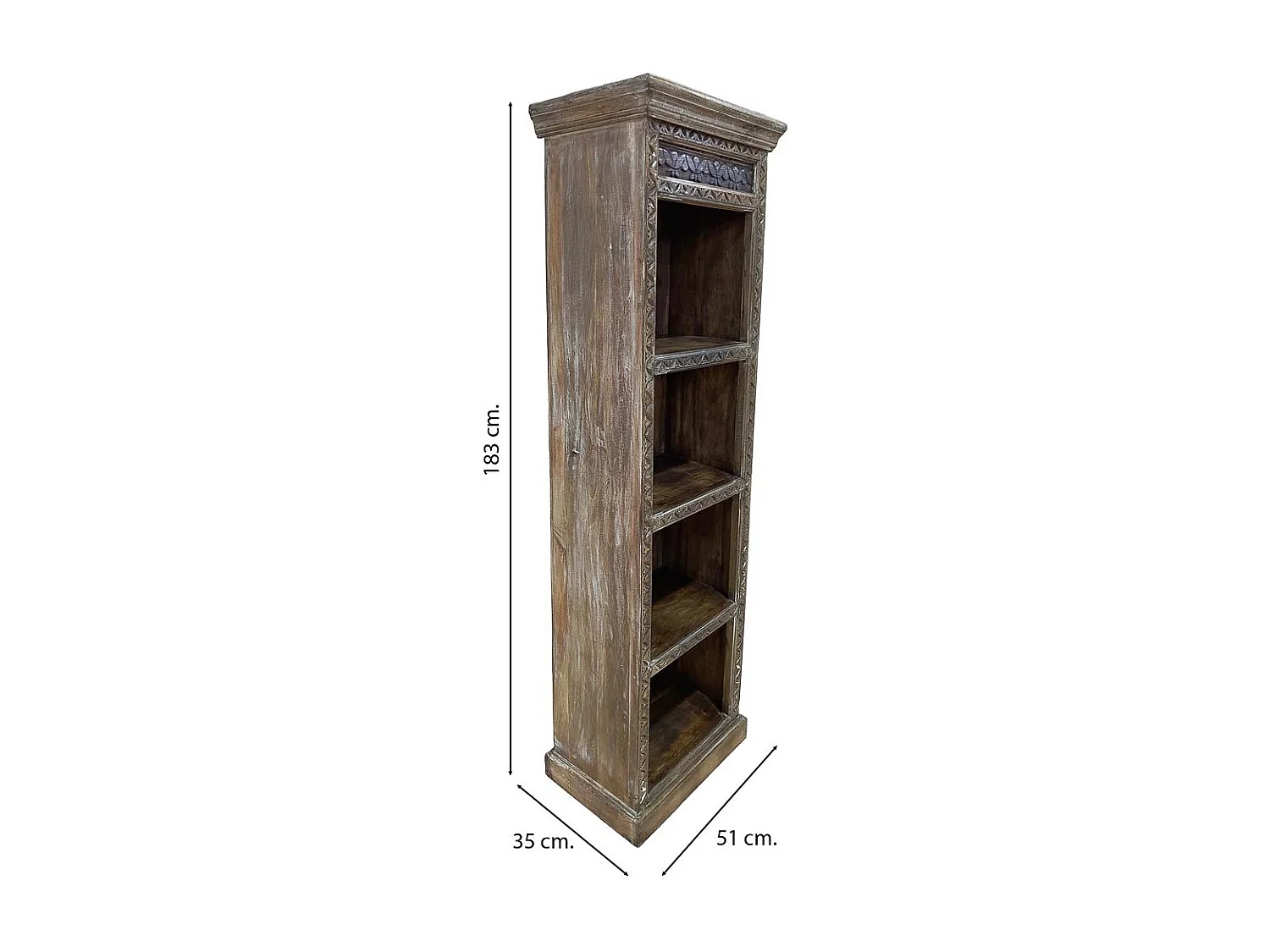 Estantería librería de madera artesanal 51x35x183h cm