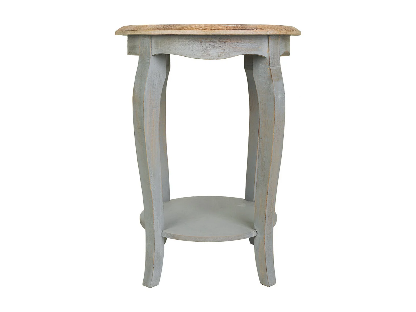 Table basse artisanale en bois gris 45 x 45 x 60 cm (h)