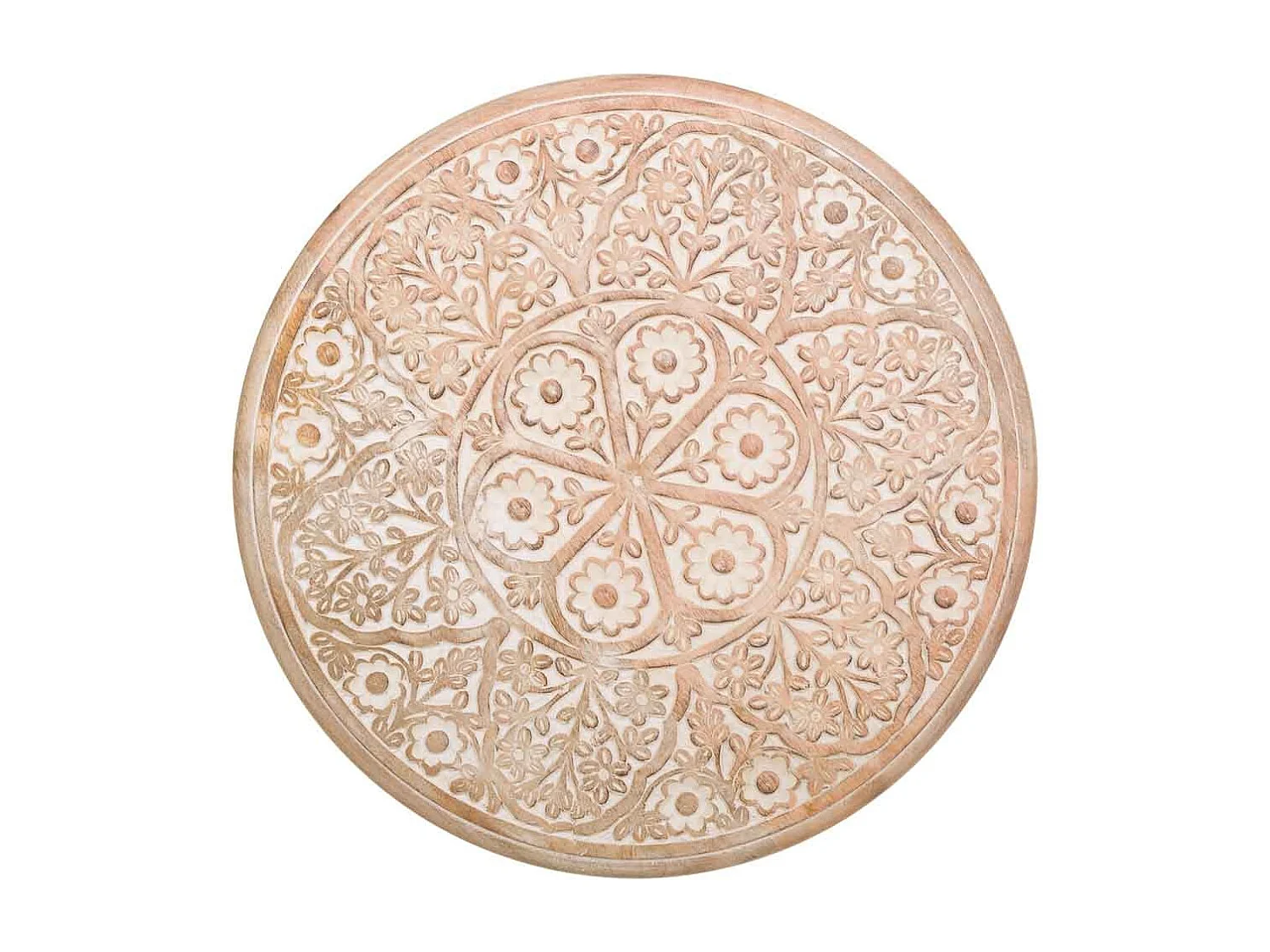 Mesa de centro de madera artesanal marrón 60x60x60h cm