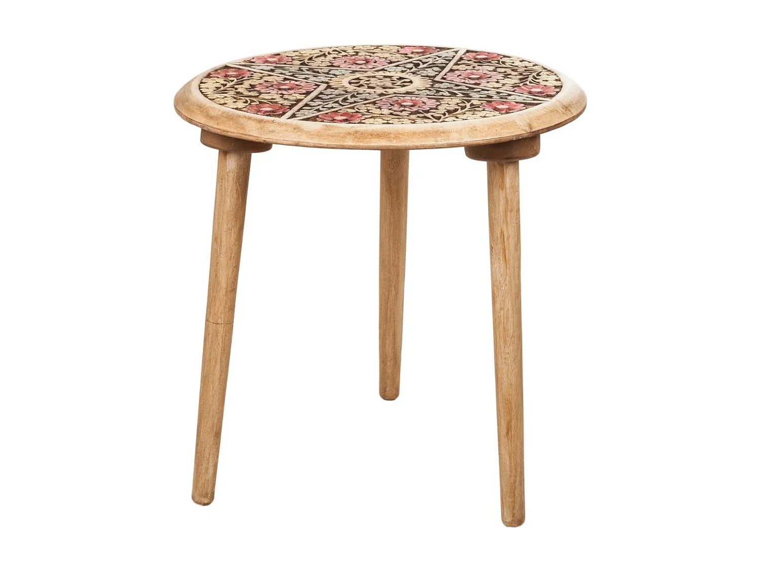 Mesa de centro de madera artesanal marrón 45x45x45h cm