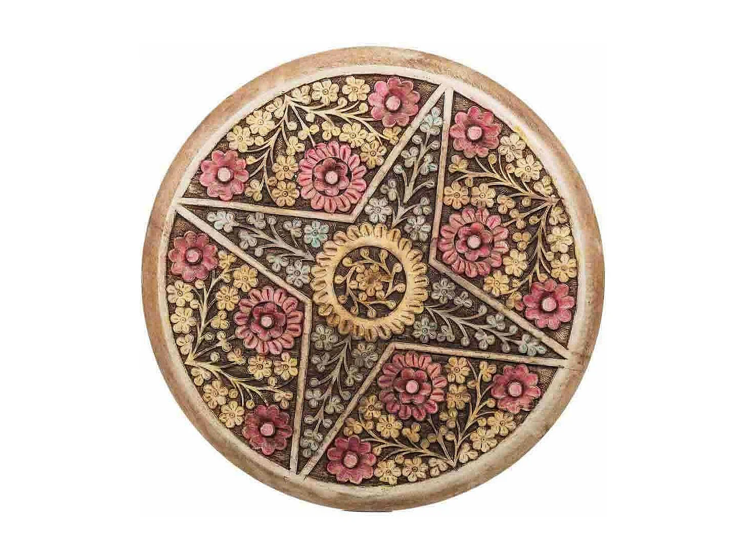 Mesa de centro de madera artesanal marrón 45x45x45h cm