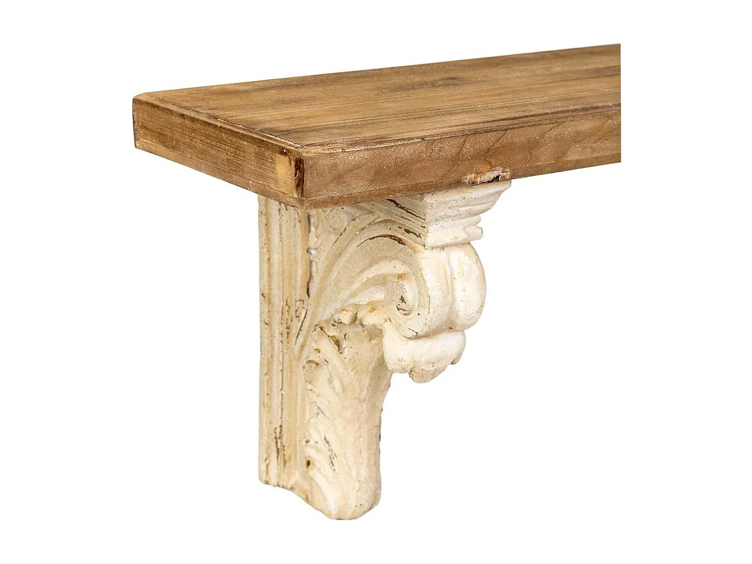 Étagère murale en magnésium et bois, marron et blanc, 110x29x40 cm (h)