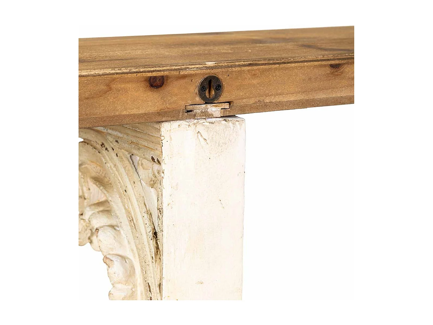 Étagère murale en magnésium et bois, marron et blanc, 110x29x40 cm (h)