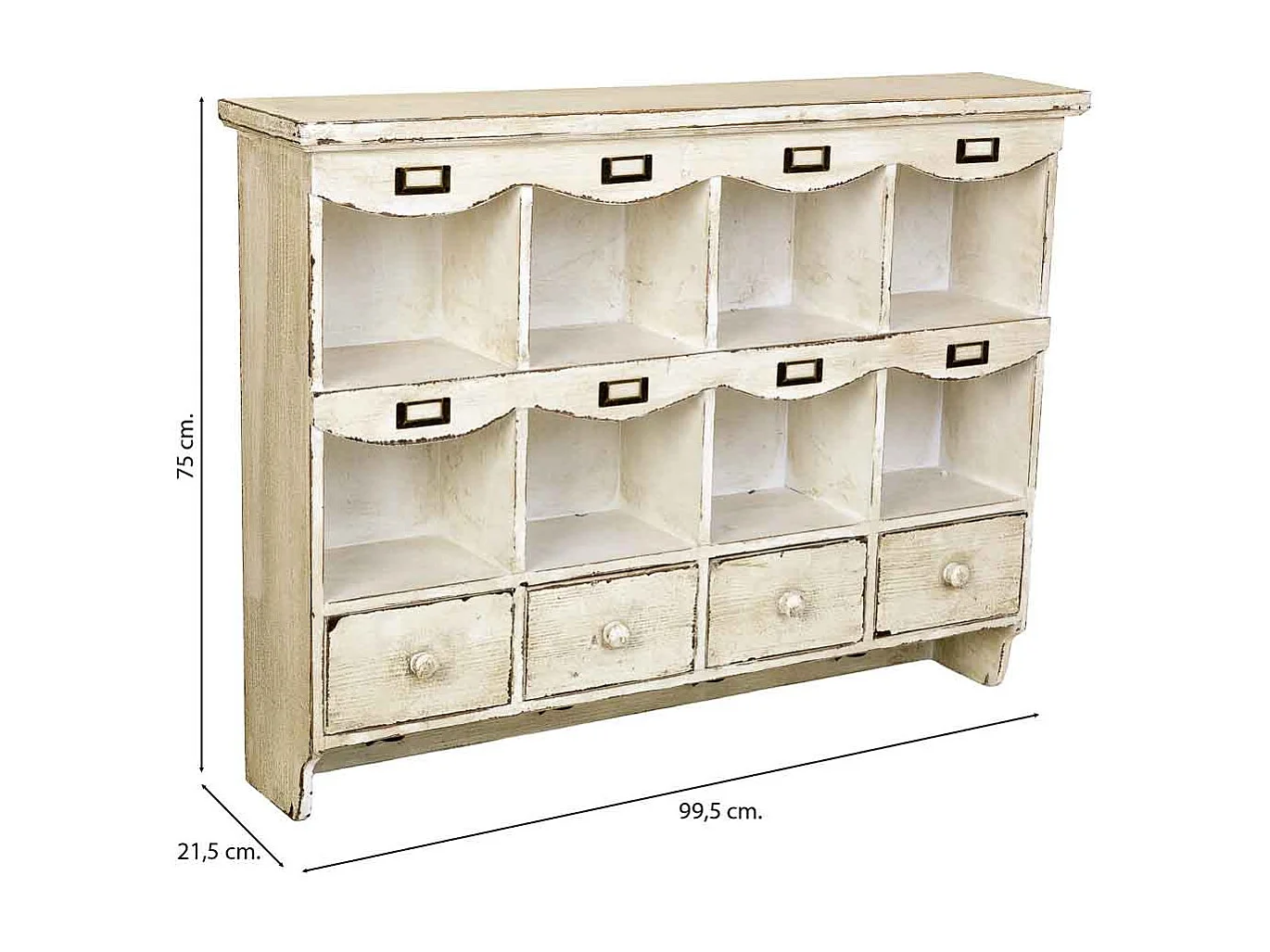 Estantería de madera beige 99,5x21,5x75h cm
