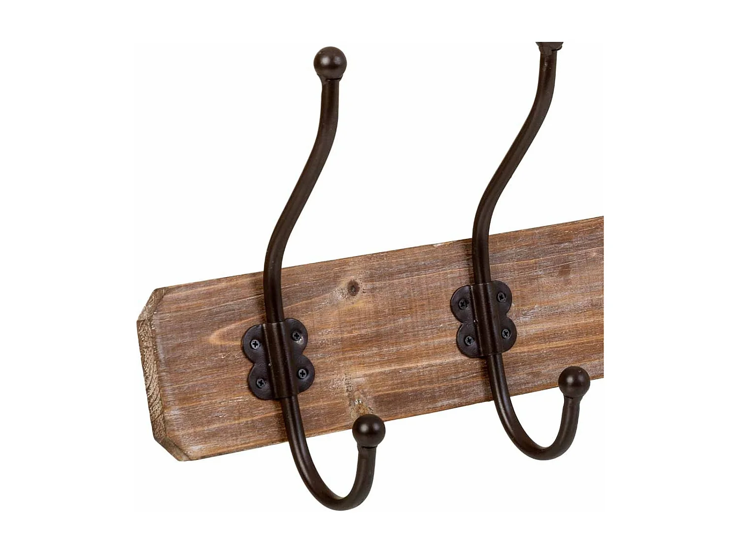 Percha de pared de madera con 5 ganchos 60x1.3x8h cm