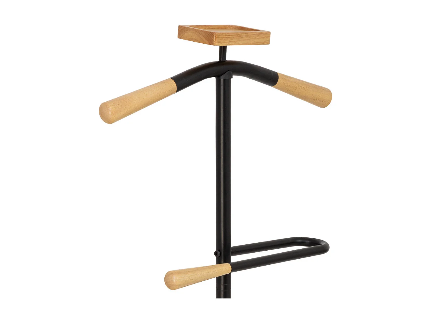 Perchero de metal y madera negro 120h cm