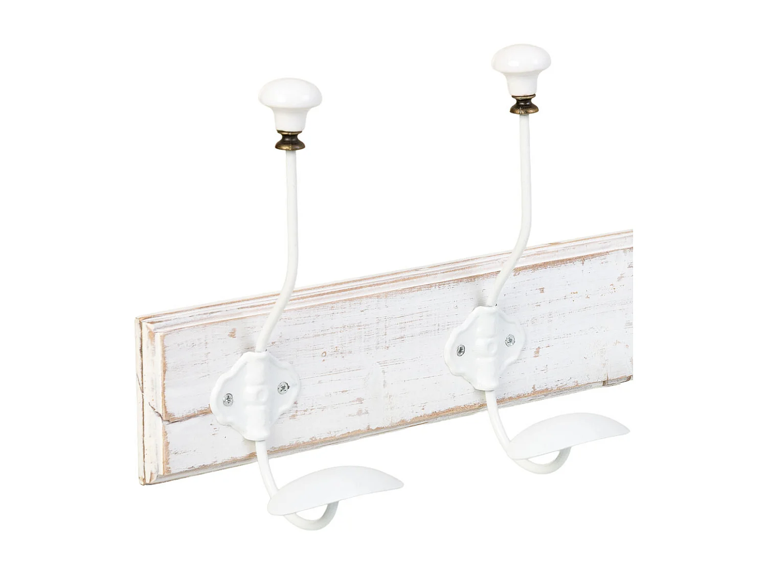 Patère murale en bois avec 4 crochets 52 x 1,3 x 8 cm