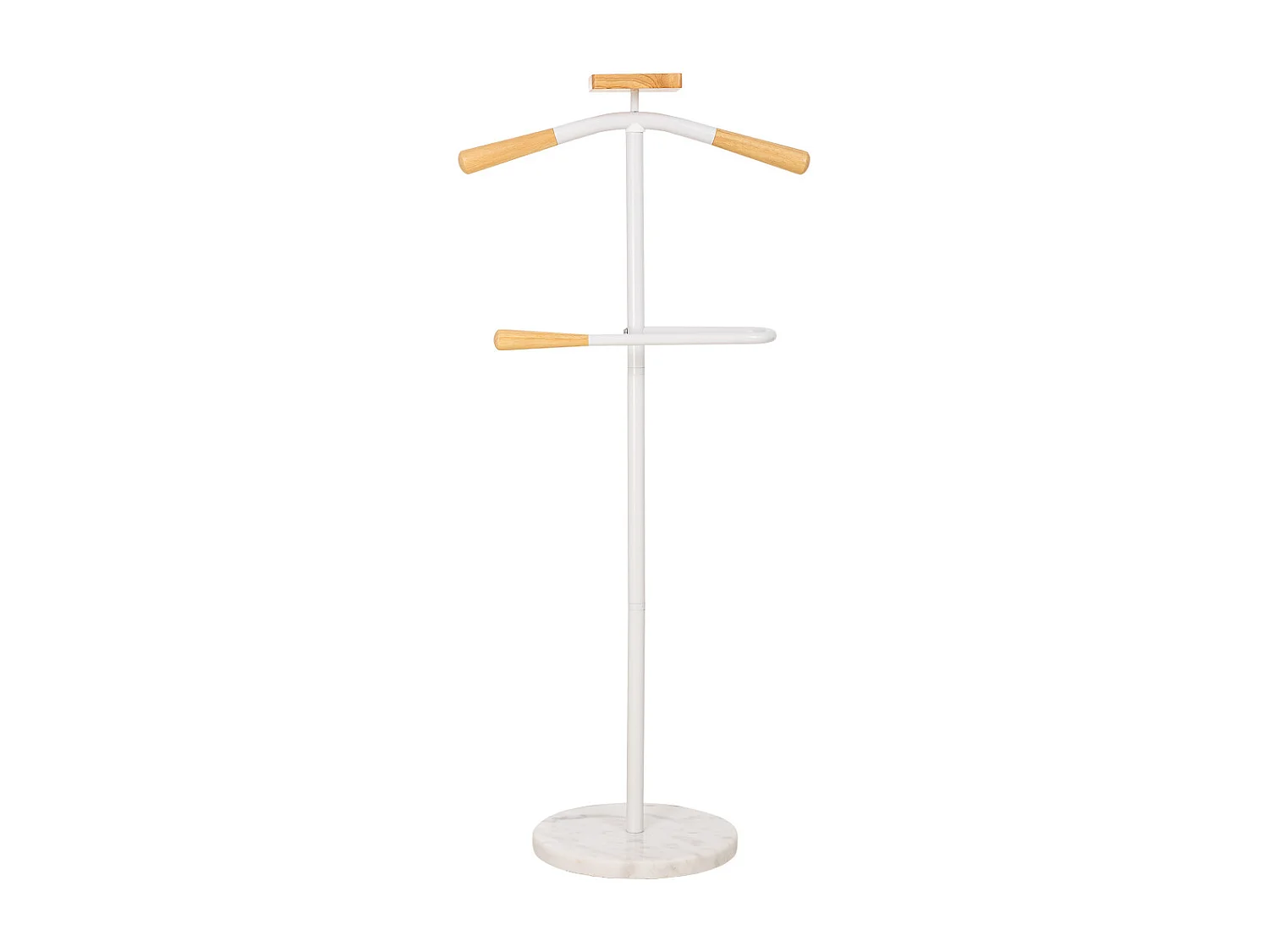 Perchero de metal y madera blanco 120h cm