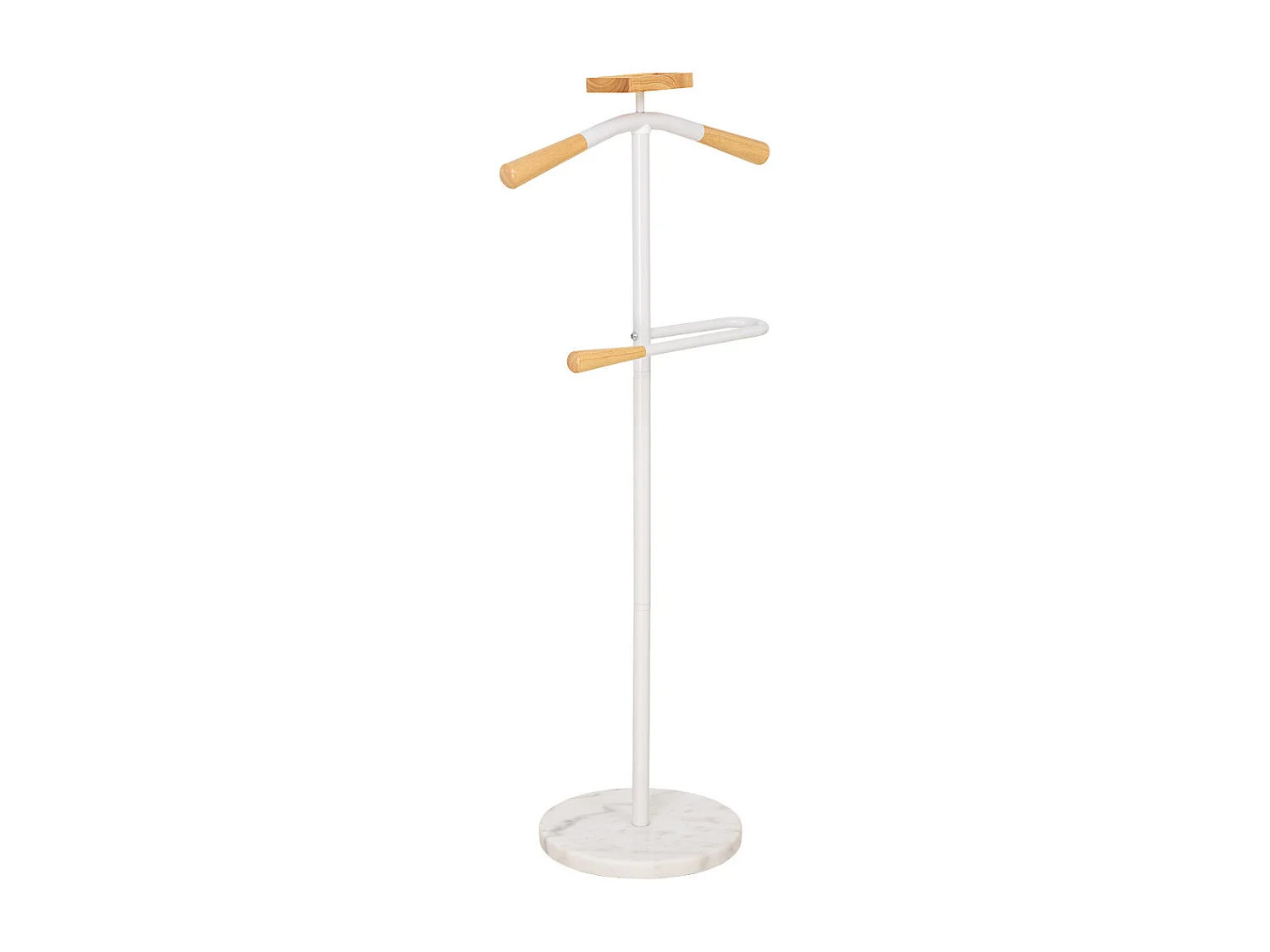 Perchero de metal y madera blanco 120h cm