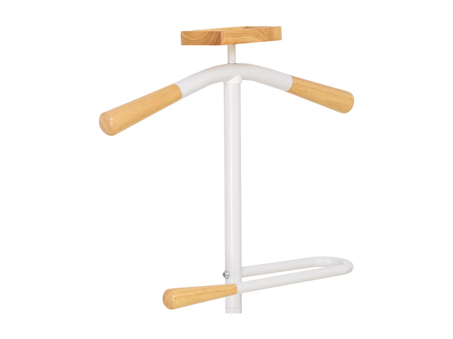 Perchero de metal y madera blanco 120h cm