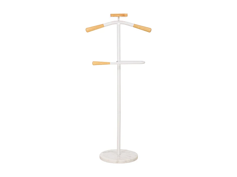 Perchero de metal y madera blanco 120h cm