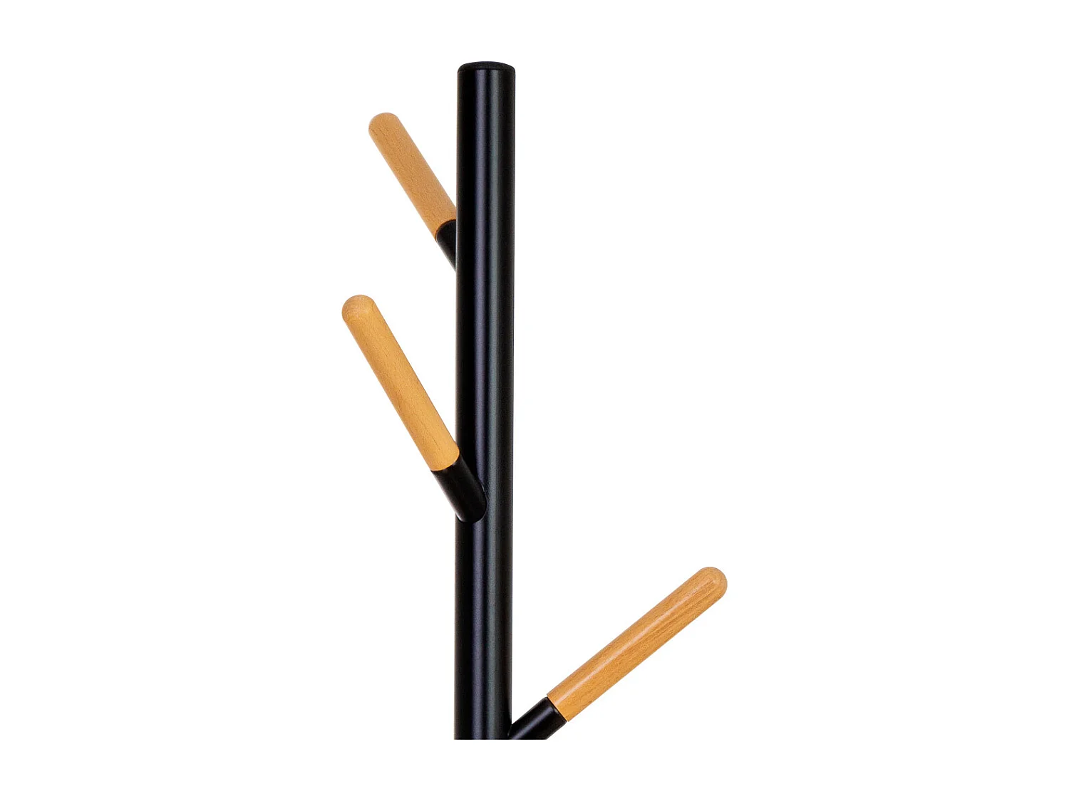 Garderobenständer Metall Holz schwarz 175h cm