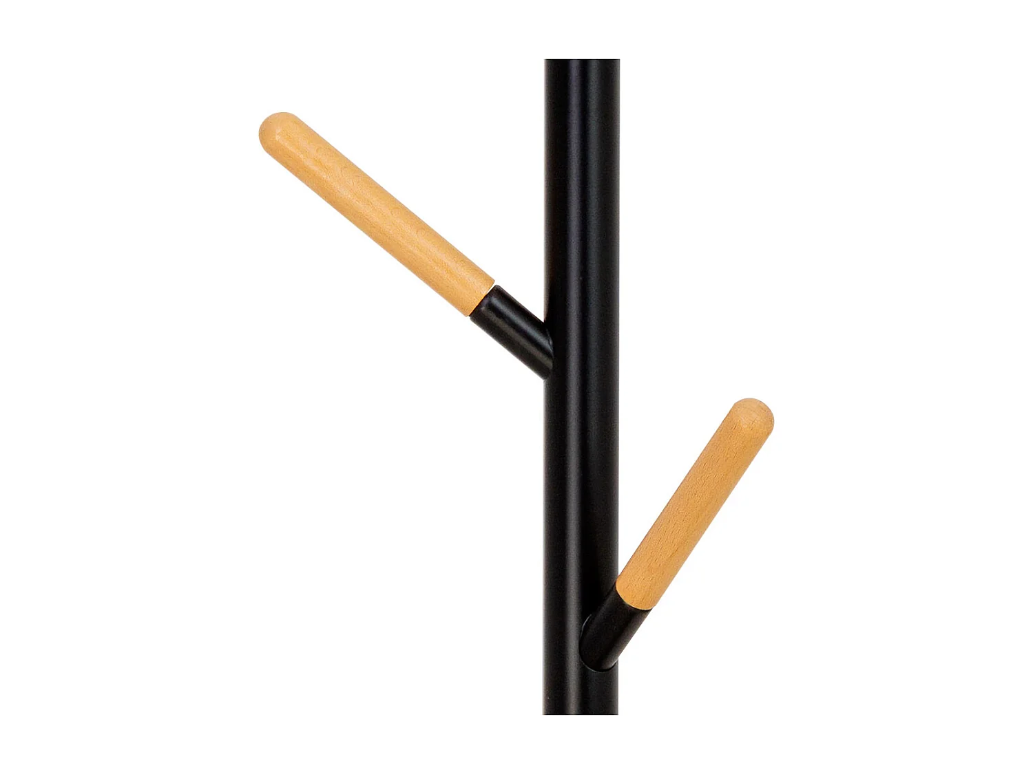 Garderobenständer Metall Holz schwarz 175h cm