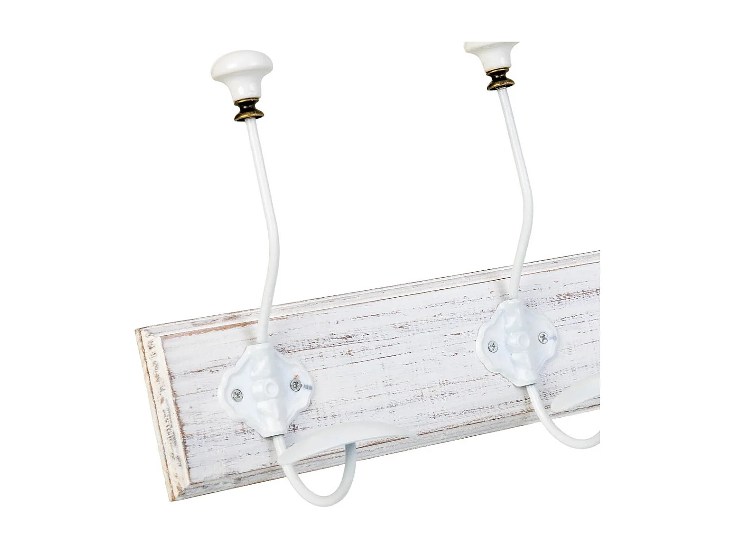 Patère murale en bois avec 3 crochets 39 x 1,3 x 8 cm