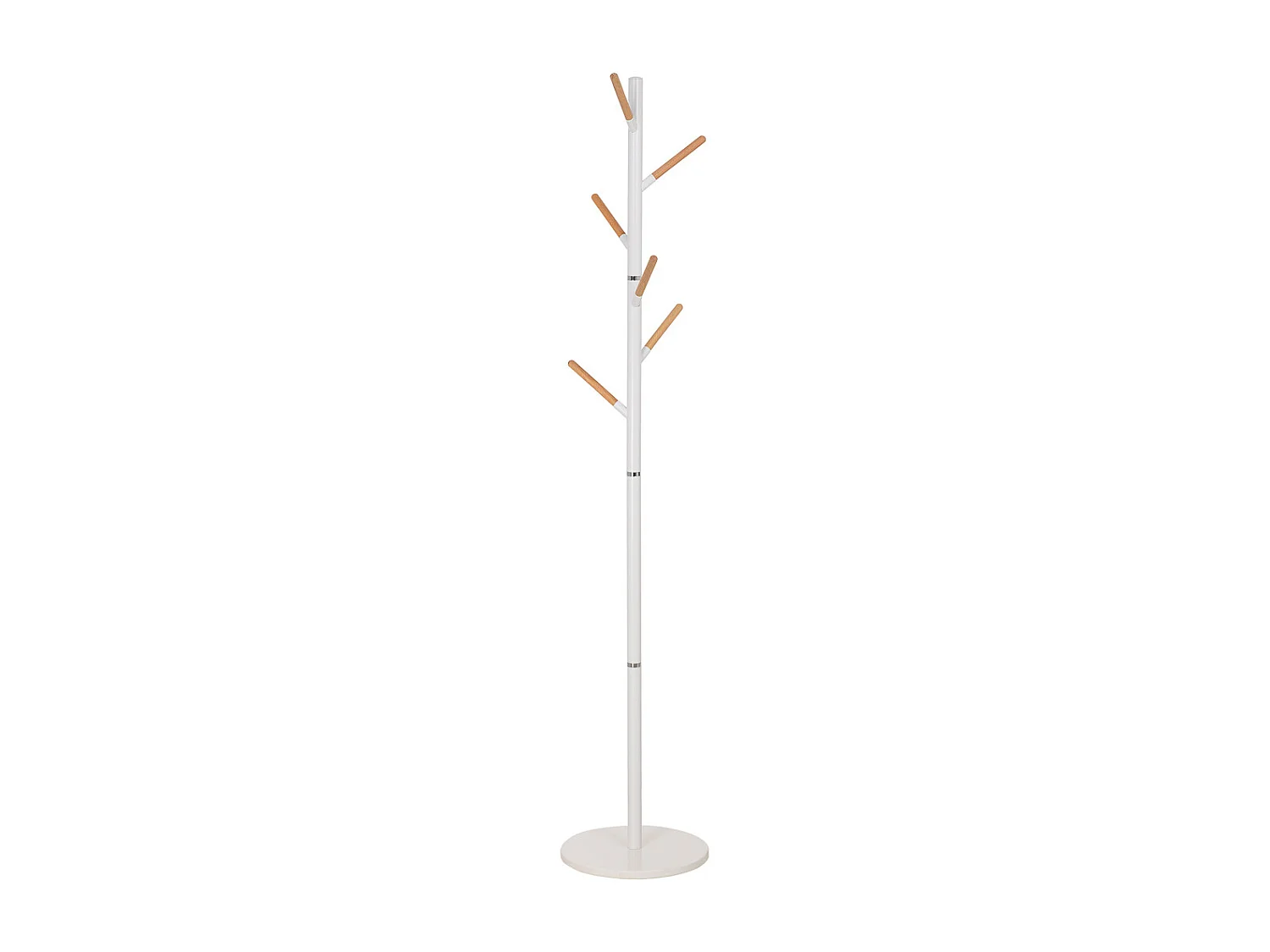 Garderobenständer aus Metall und Holz weiß 175h cm
