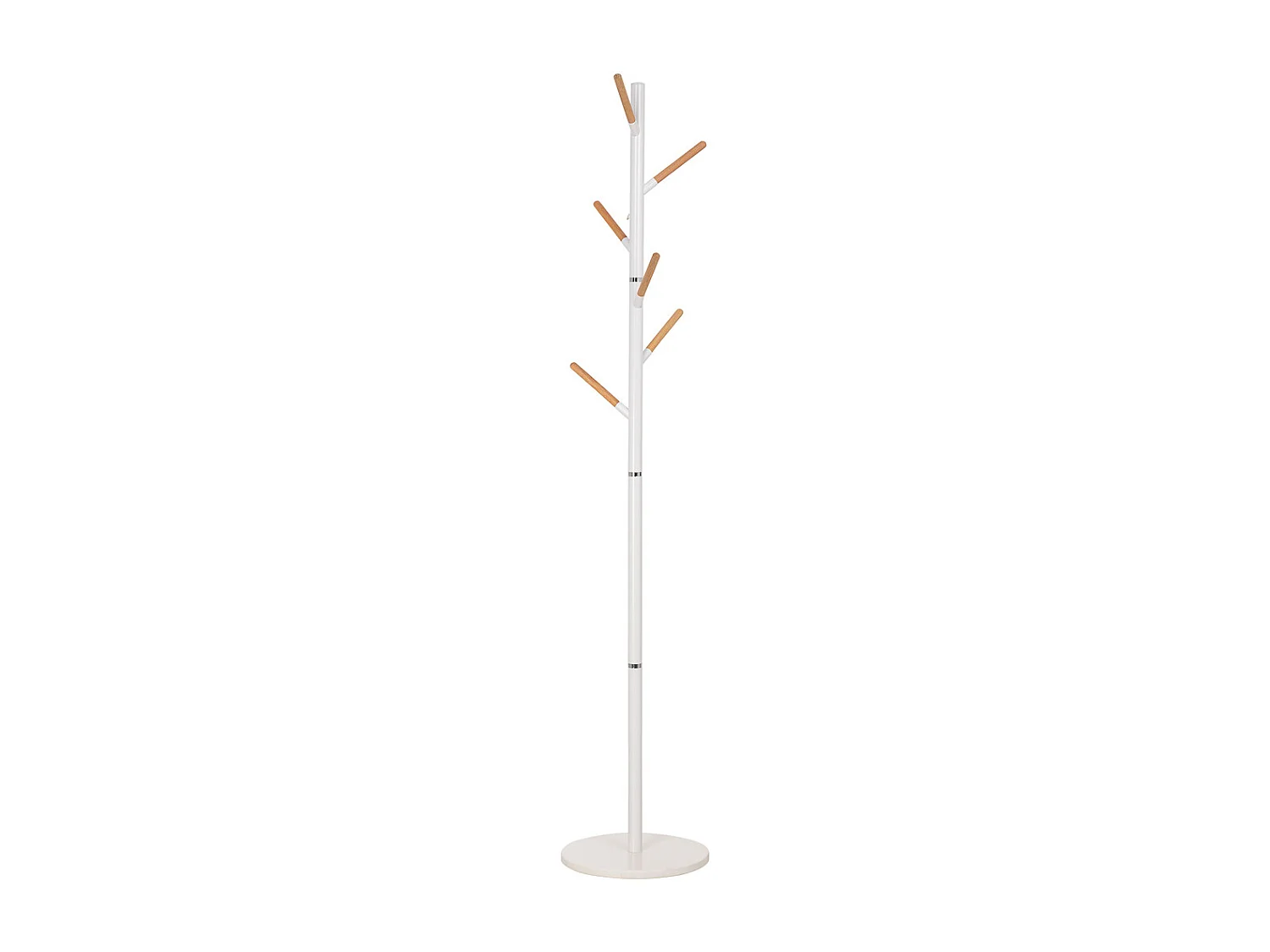 Garderobenständer aus Metall und Holz weiß 175h cm