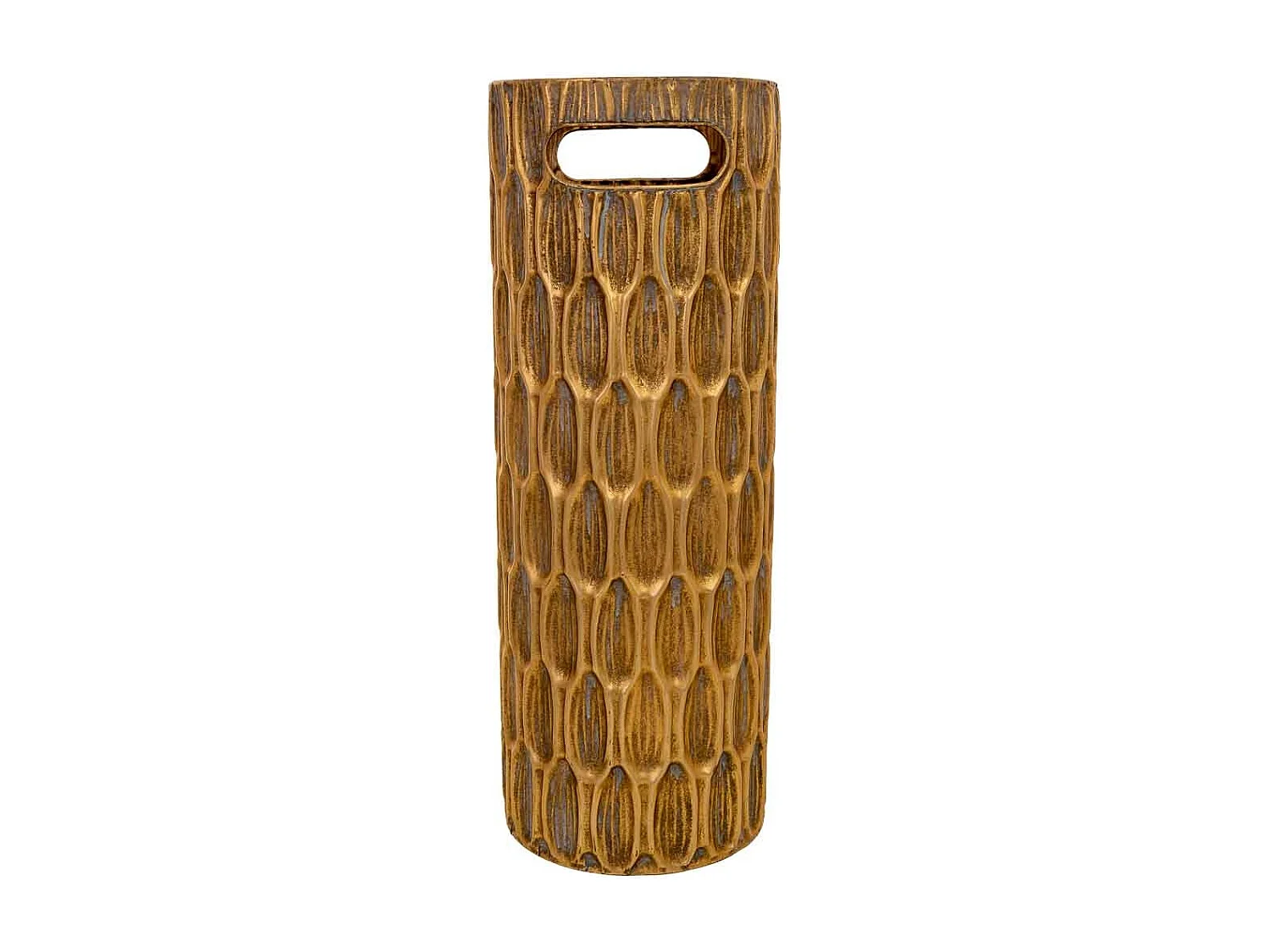 Porte-parapluie en métal doré 20 x 20 x 55 cm (hauteur)