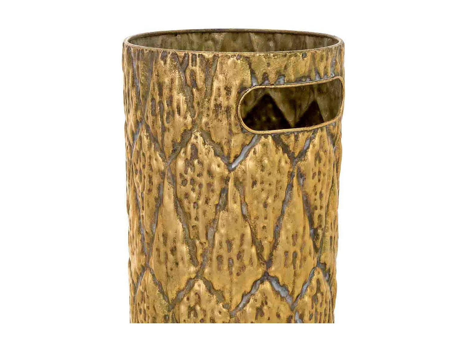 Paragüero de metal dorado 20.5x20.5x50.5h cm