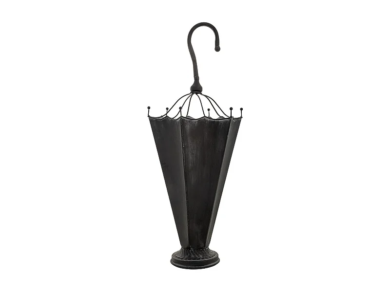 Porte-parapluie en métal noir : 32,5 x 28,5 x 81,5 cm (hauteur)