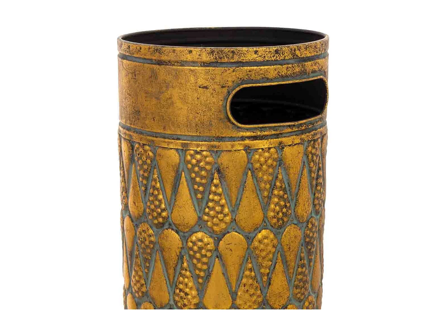 Porte-parapluie en métal doré 20 x 20 x 55 cm (hauteur)