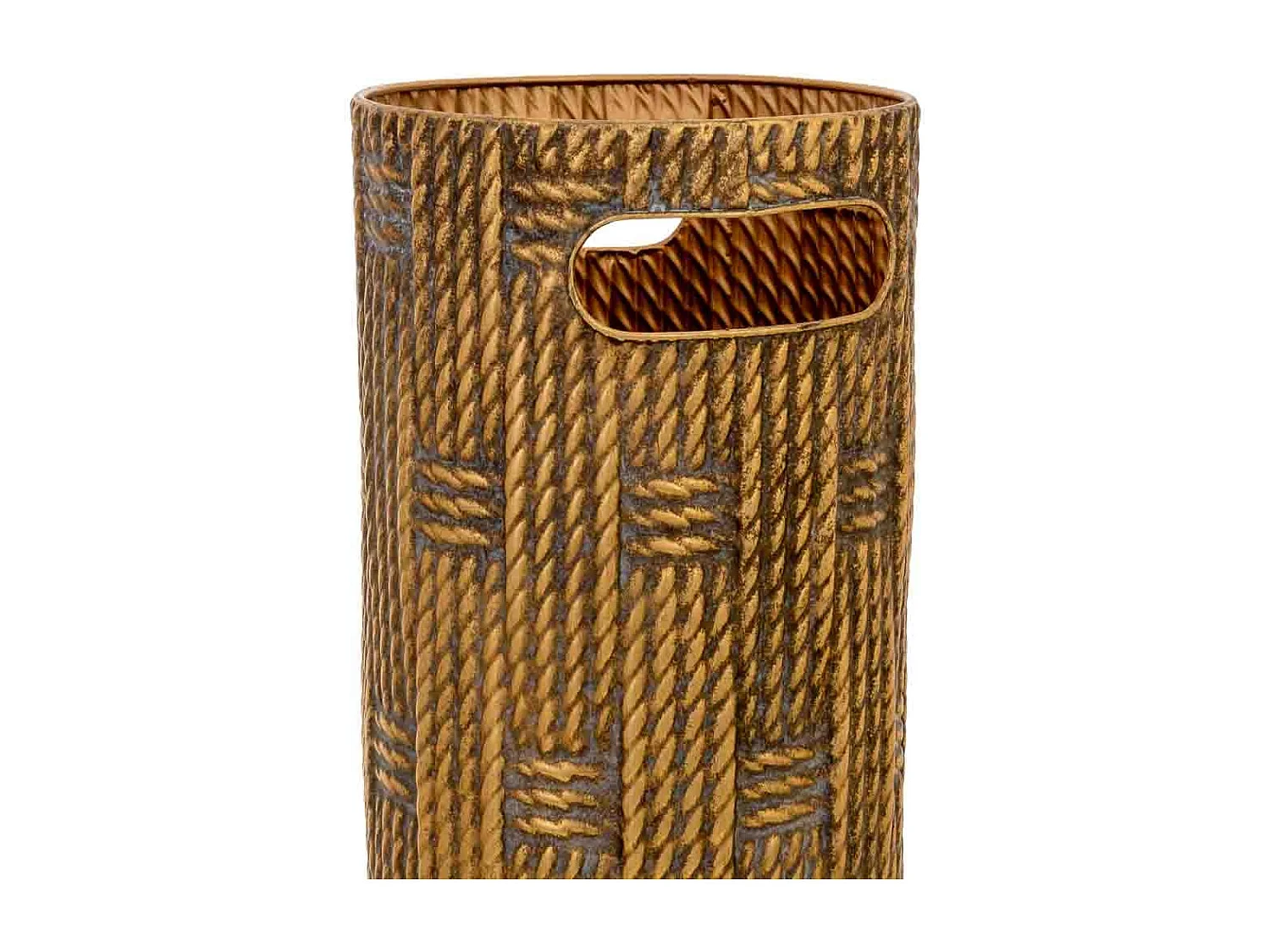 Porte-parapluie en métal doré : 20 x 20 x 55 cm (hauteur)