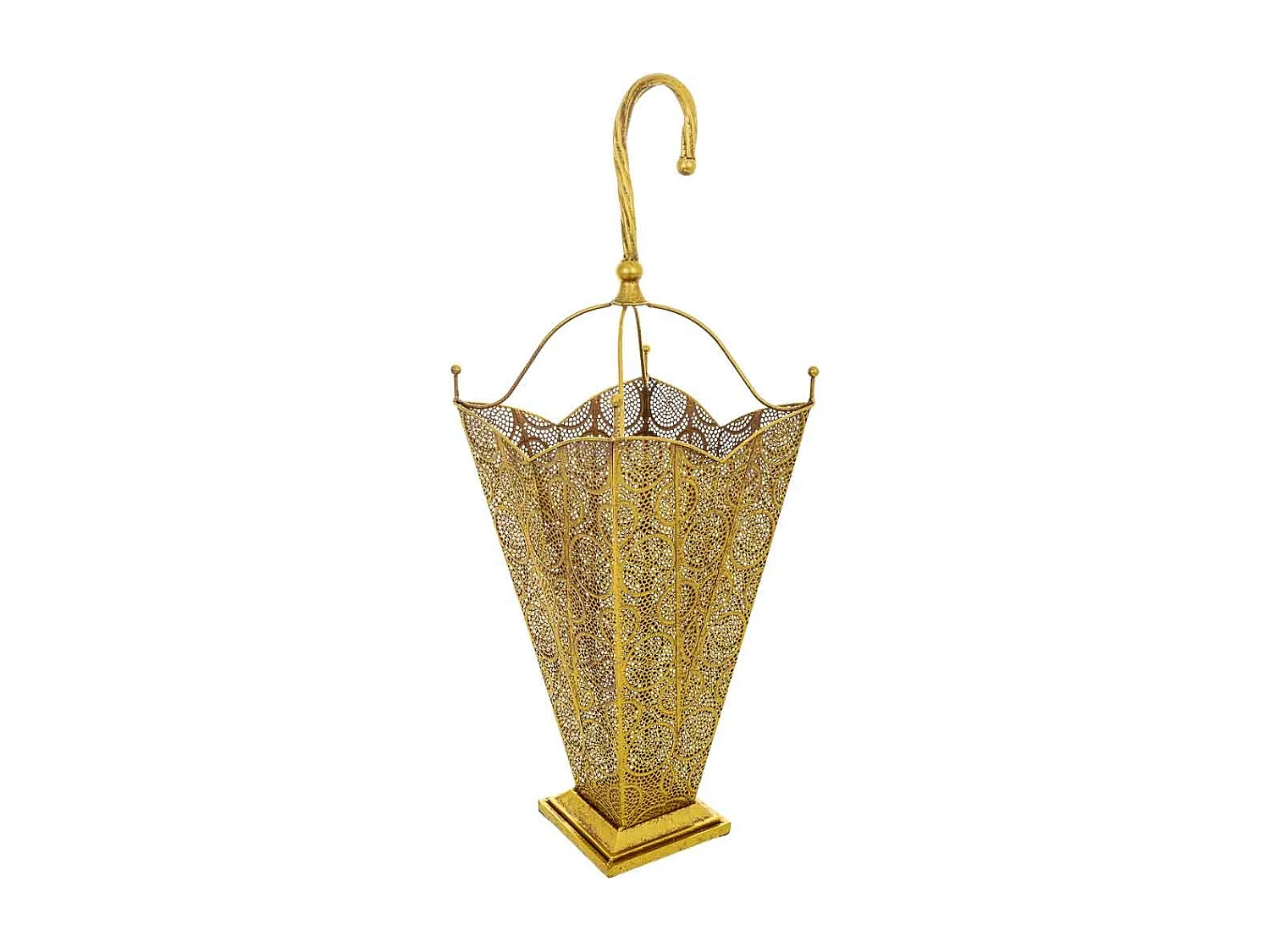 Porte-parapluie en métal doré : 29 x 29 x 82,5 cm (hauteur)