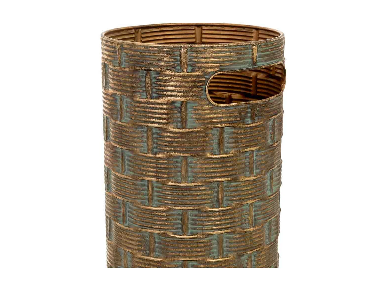 Paragüero de metal dorado 20.5x20.5x50h cm