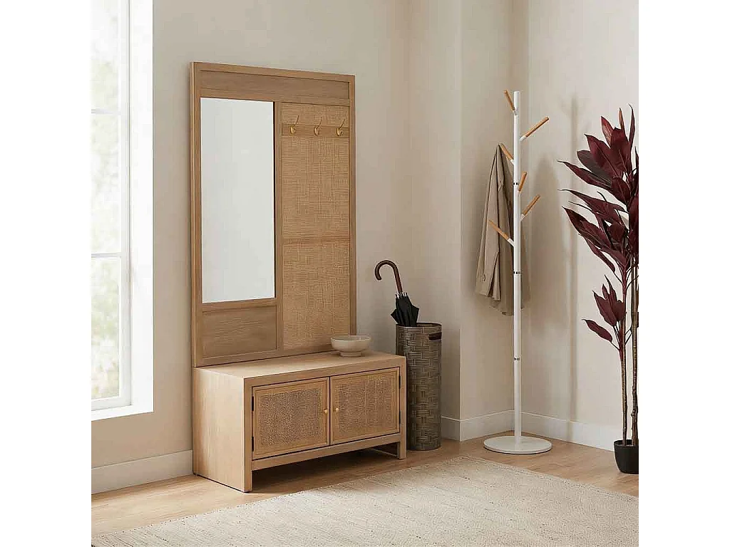 Porte-parapluie métal marron 20.5x20.5x50h cm