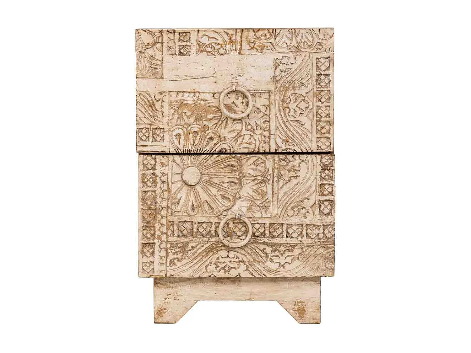 Table d'appoint en bois blanc, fabriquée à la main, 37 x 40 x 56 cm (h)