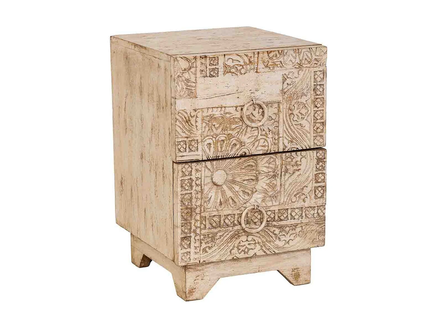 Table d'appoint en bois blanc, fabriquée à la main, 37 x 40 x 56 cm (h)