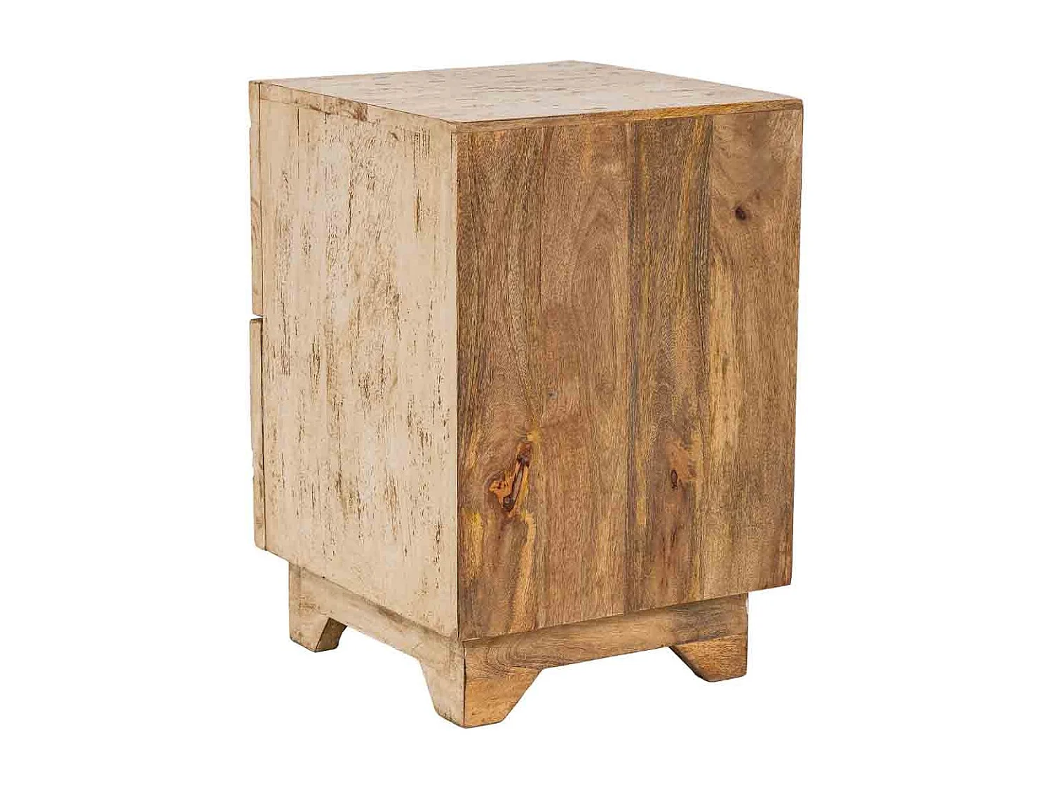 Table d'appoint en bois blanc, fabriquée à la main, 37 x 40 x 56 cm (h)