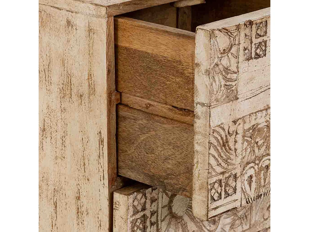 Table d'appoint en bois blanc, fabriquée à la main, 37 x 40 x 56 cm (h)