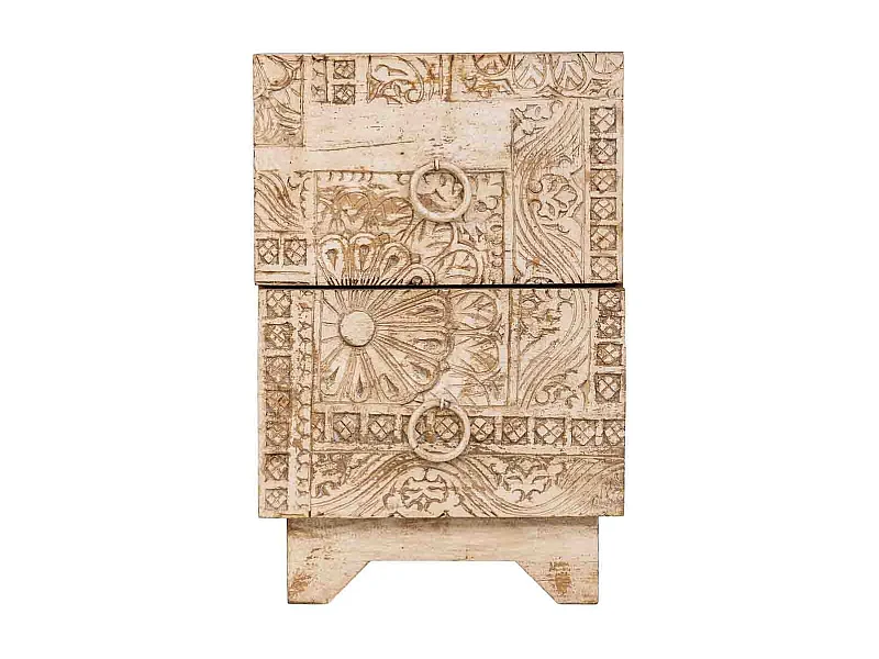 Table d'appoint en bois blanc, fabriquée à la main, 37 x 40 x 56 cm (h)