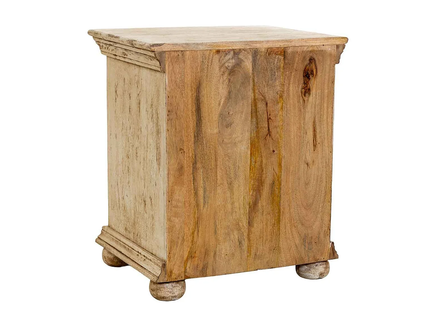 Table de chevet beige en bois faite à la main 50x40x60h cm