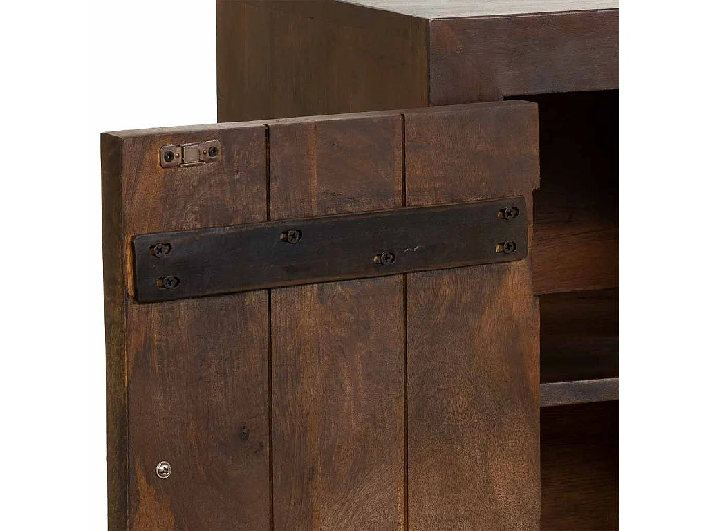 Table de chevet en bois brun sculpté à la main 40 x 35 x 60 cm (h)