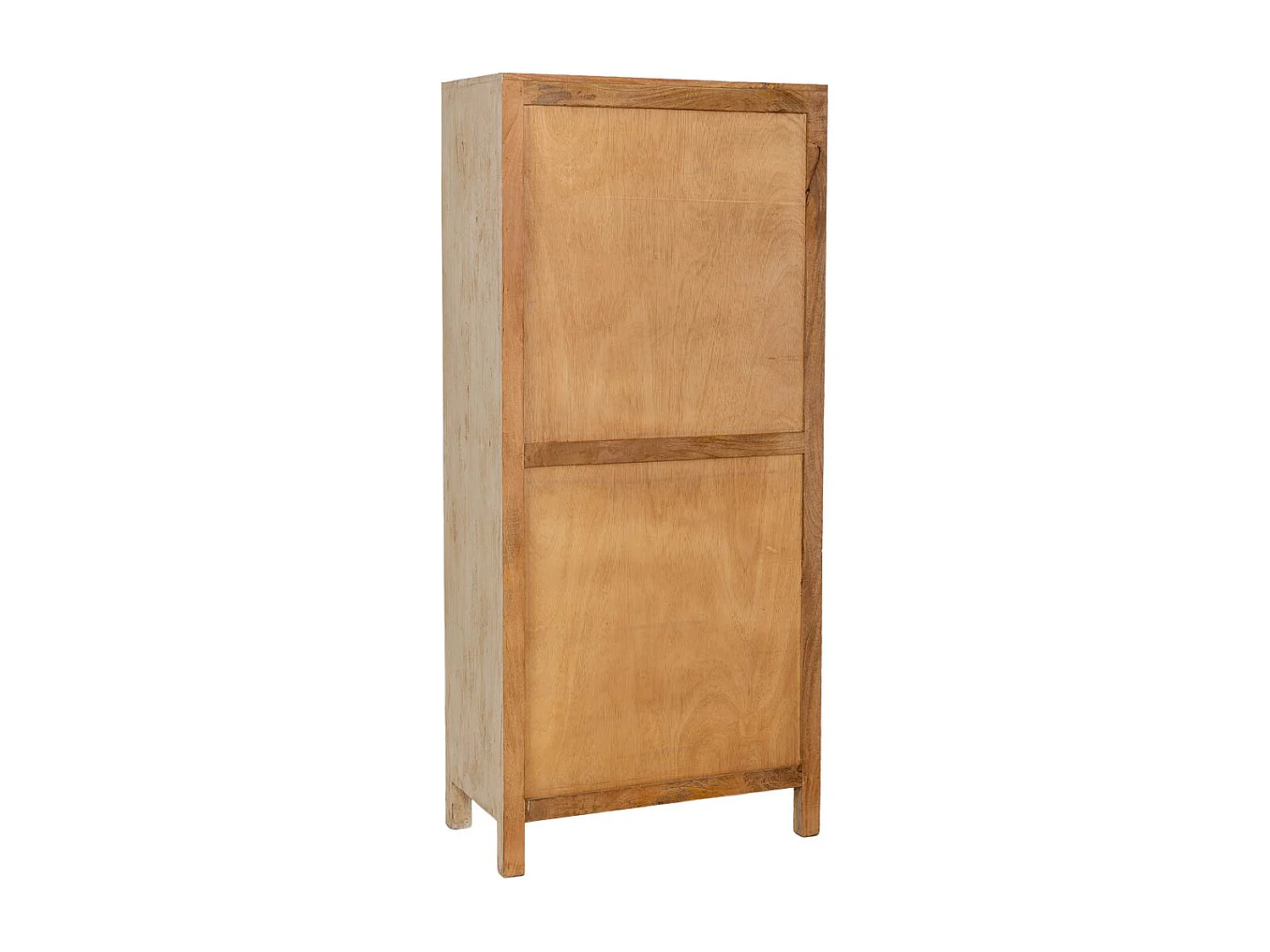 Handgefertigte Holzvitrine in Beige, 80×40×180 cm (H)