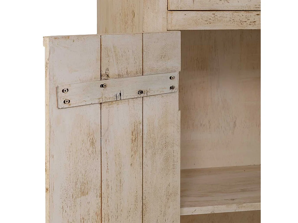 Handgefertigte Holzvitrine in Beige, 80×40×180 cm (H)