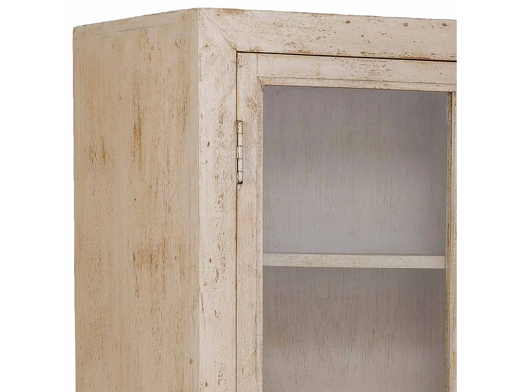 Handgefertigte Holzvitrine in Beige, 80×40×180 cm (H)