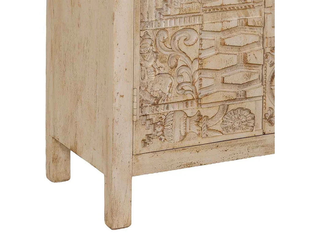 Handgefertigte Holzvitrine in Beige, 80×40×180 cm (H)