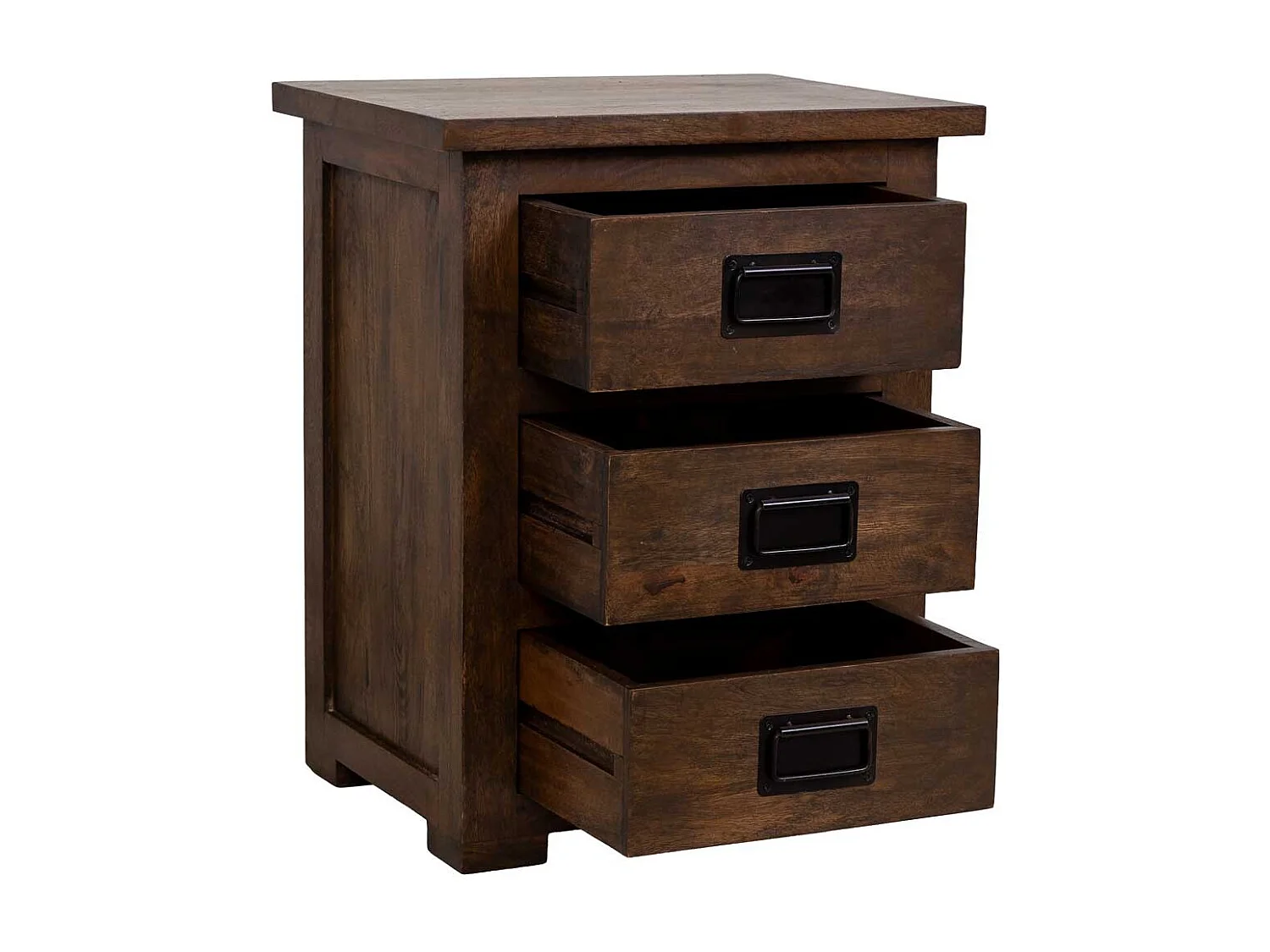 Mesita de madera artesanal marrón 51x40x64h cm