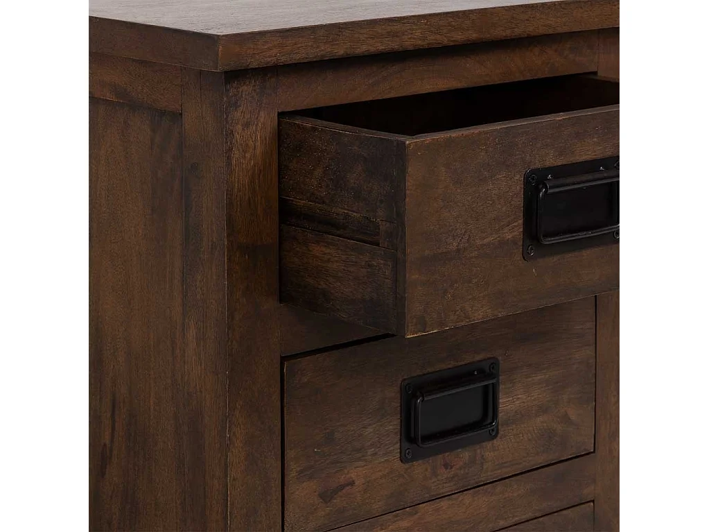 Mesita de madera artesanal marrón 51x40x64h cm