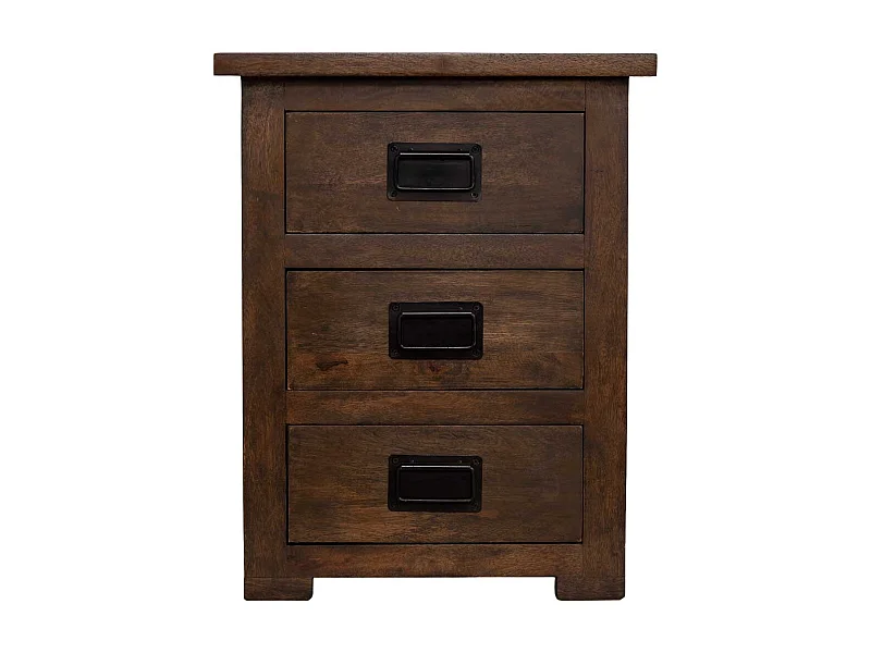 Mesita de madera artesanal marrón 51x40x64h cm