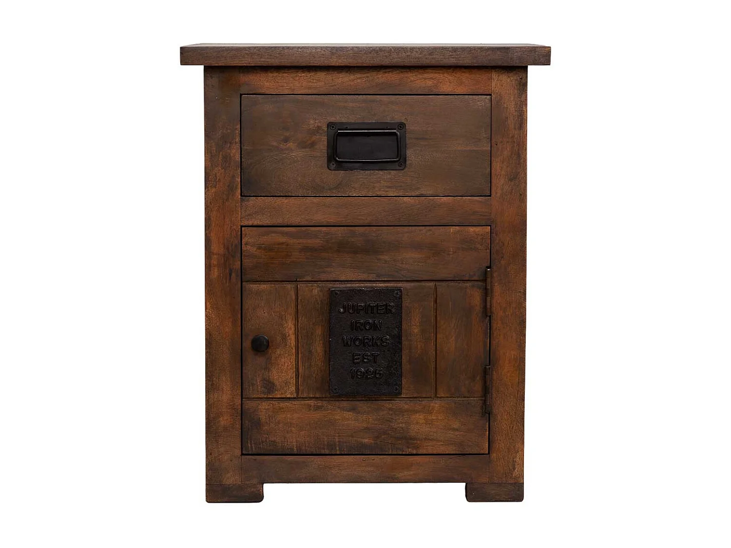 Mesita de madera artesanal marrón 51x40x64h cm