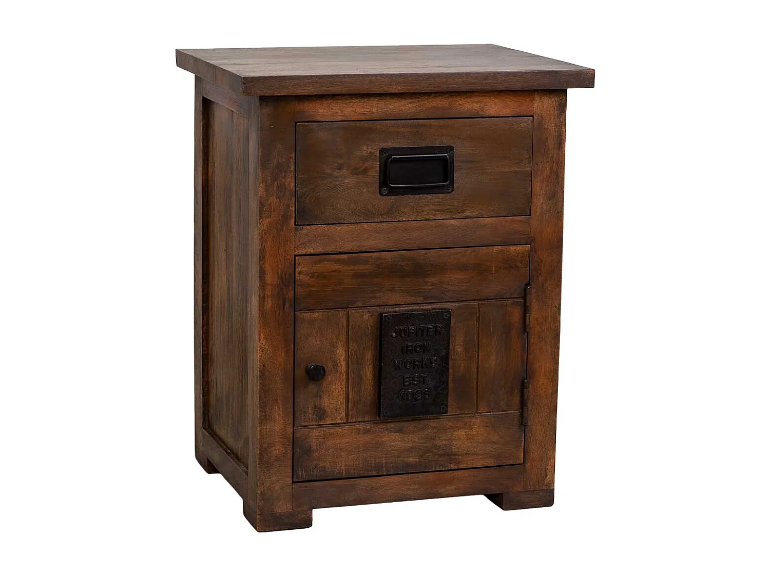 Mesita de madera artesanal marrón 51x40x64h cm