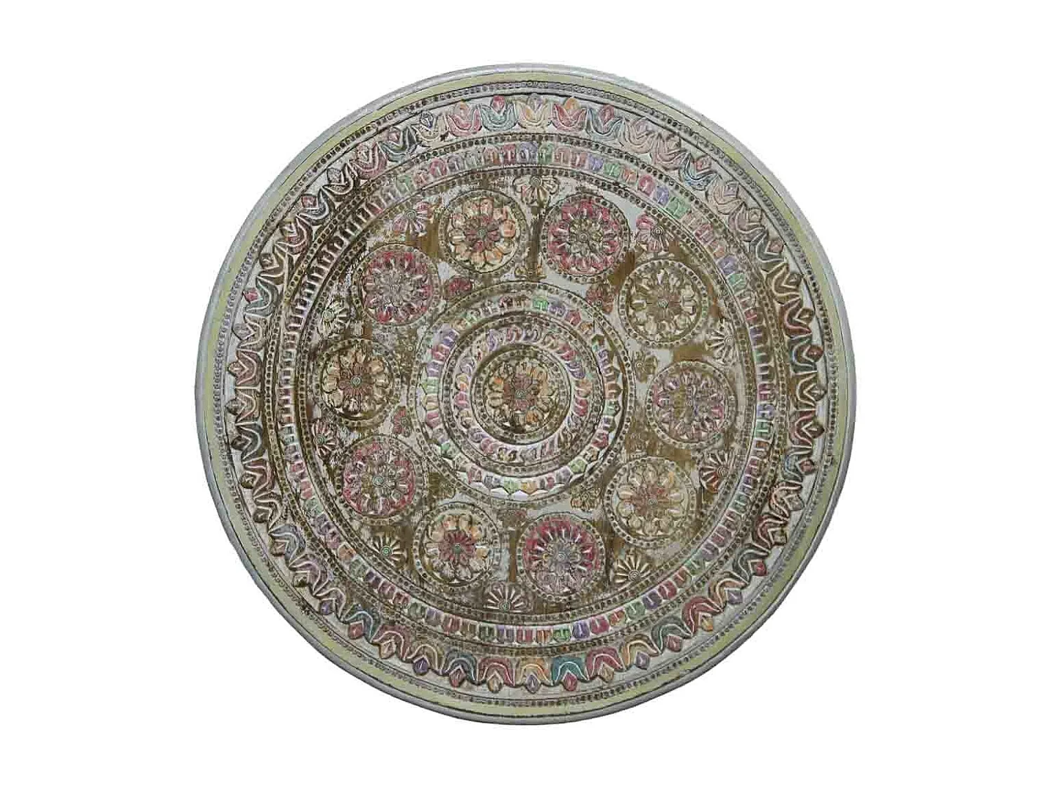 Panneau mural bois multicolore 90x3x90h cm