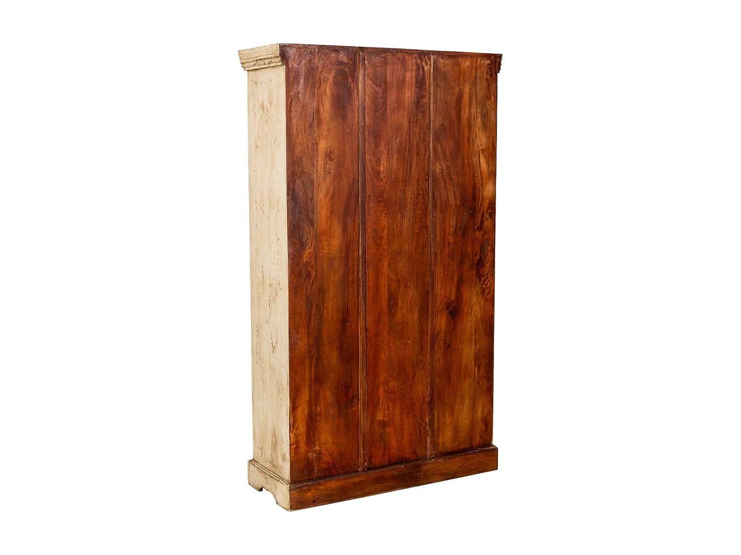 Vitrine en bois beige faite à la main, 105 x 40 x 180 cm (hauteur)