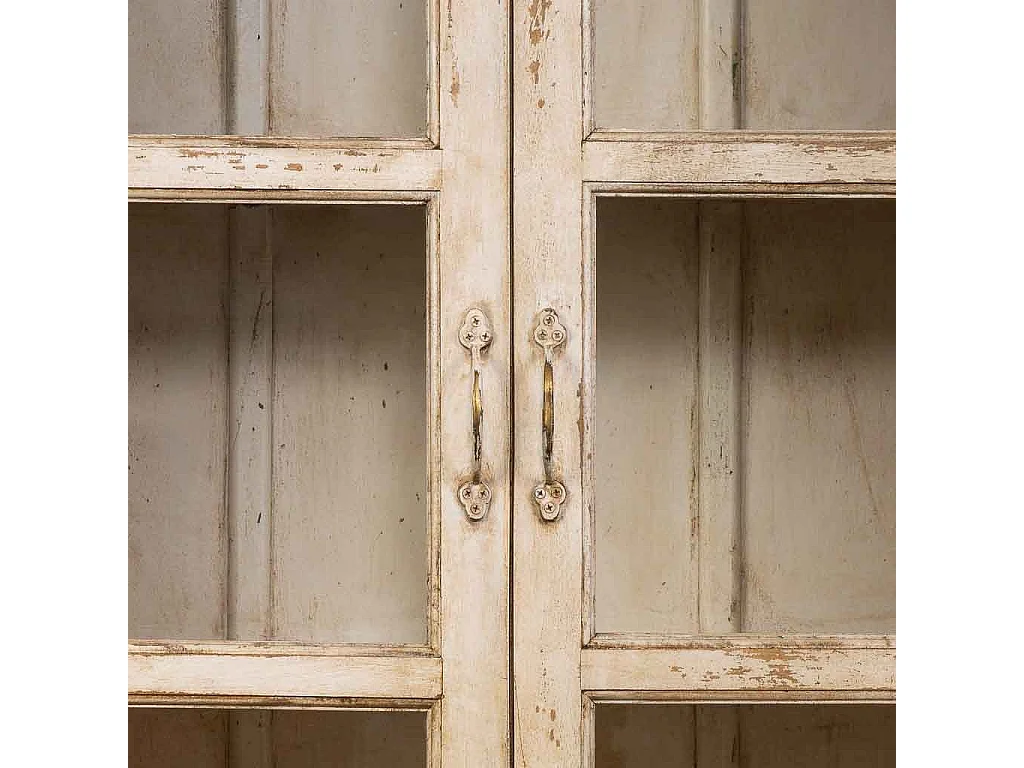 Vitrine en bois beige faite à la main, 105 x 40 x 180 cm (hauteur)