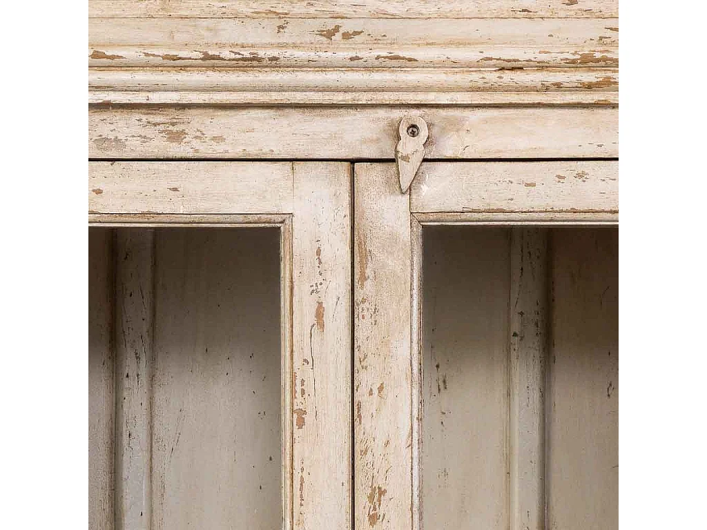 Vitrine en bois beige faite à la main, 105 x 40 x 180 cm (hauteur)