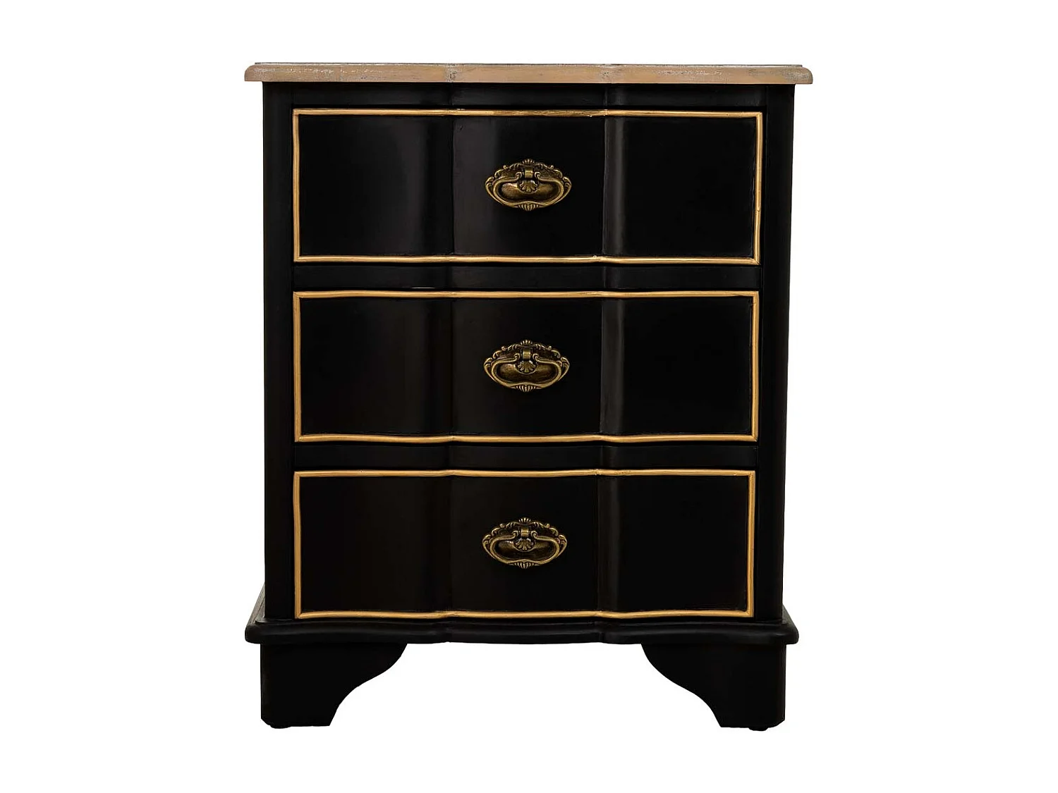 Mesita de noche de madera negra 50x35x60h cm