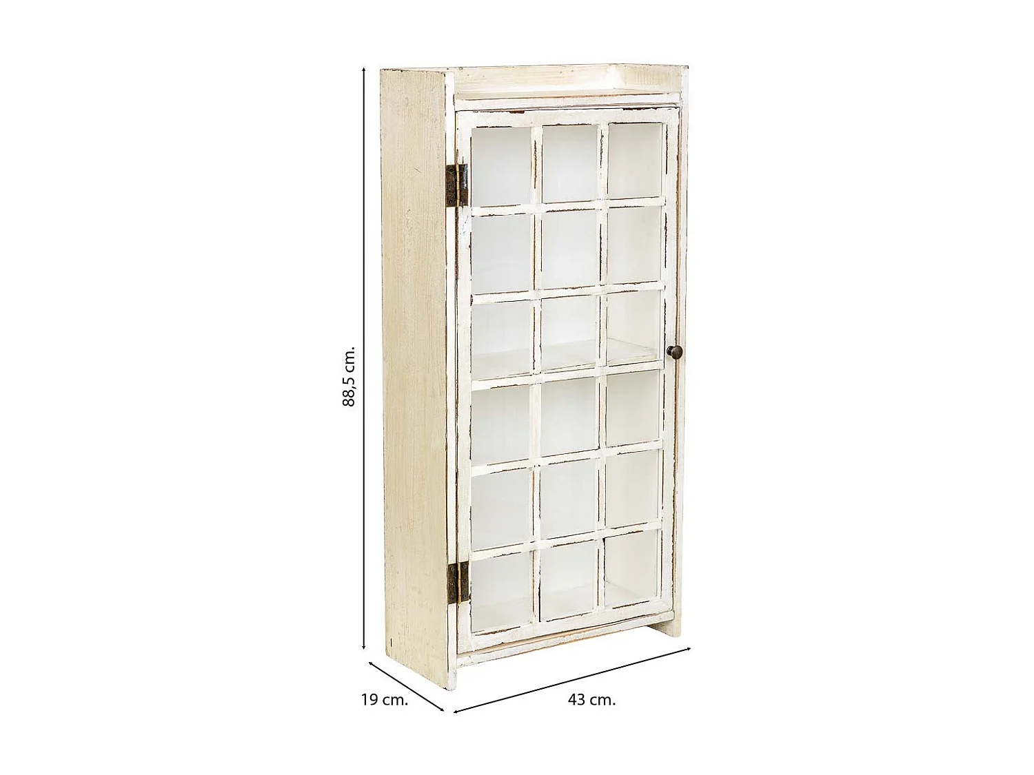 Vitrina de madera beige 43x19x88.5h cm